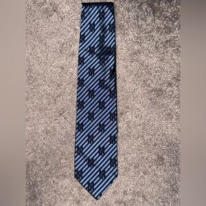 Vintage Moschino Silk Necktie Blue Monogram Made in Italy Designer Tie